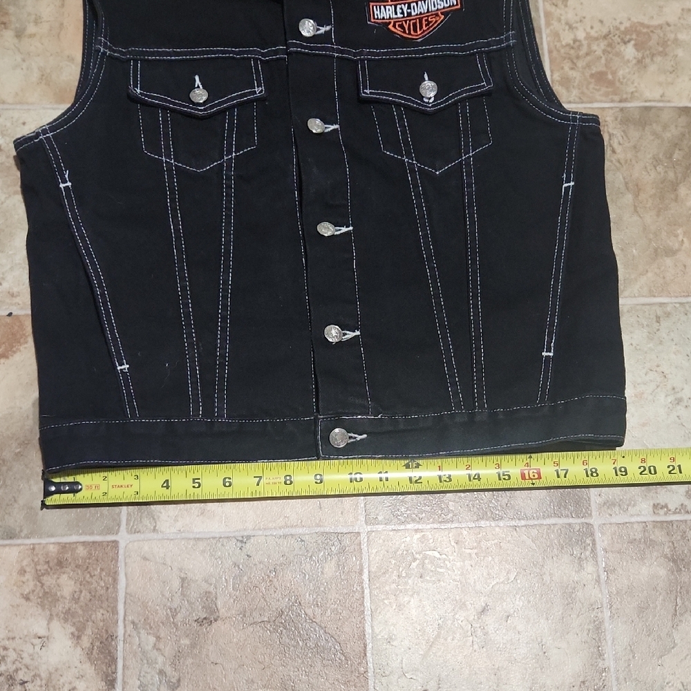 Harley-Davidson Black Vest with Eagle Embroidery Size M. 100 % Cotton. - Picture 14 of 14